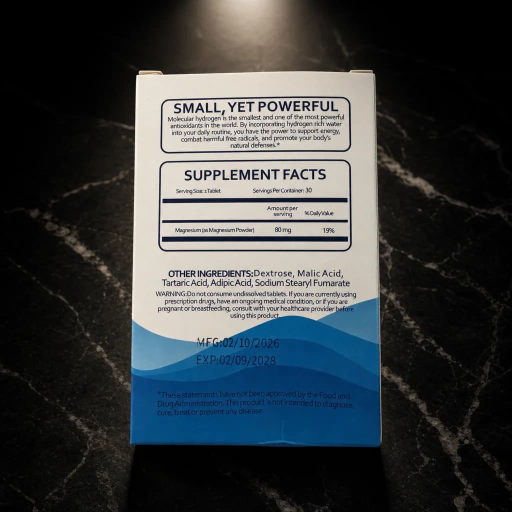 H2 Hydrogen Water Tablets — Dark Luxury